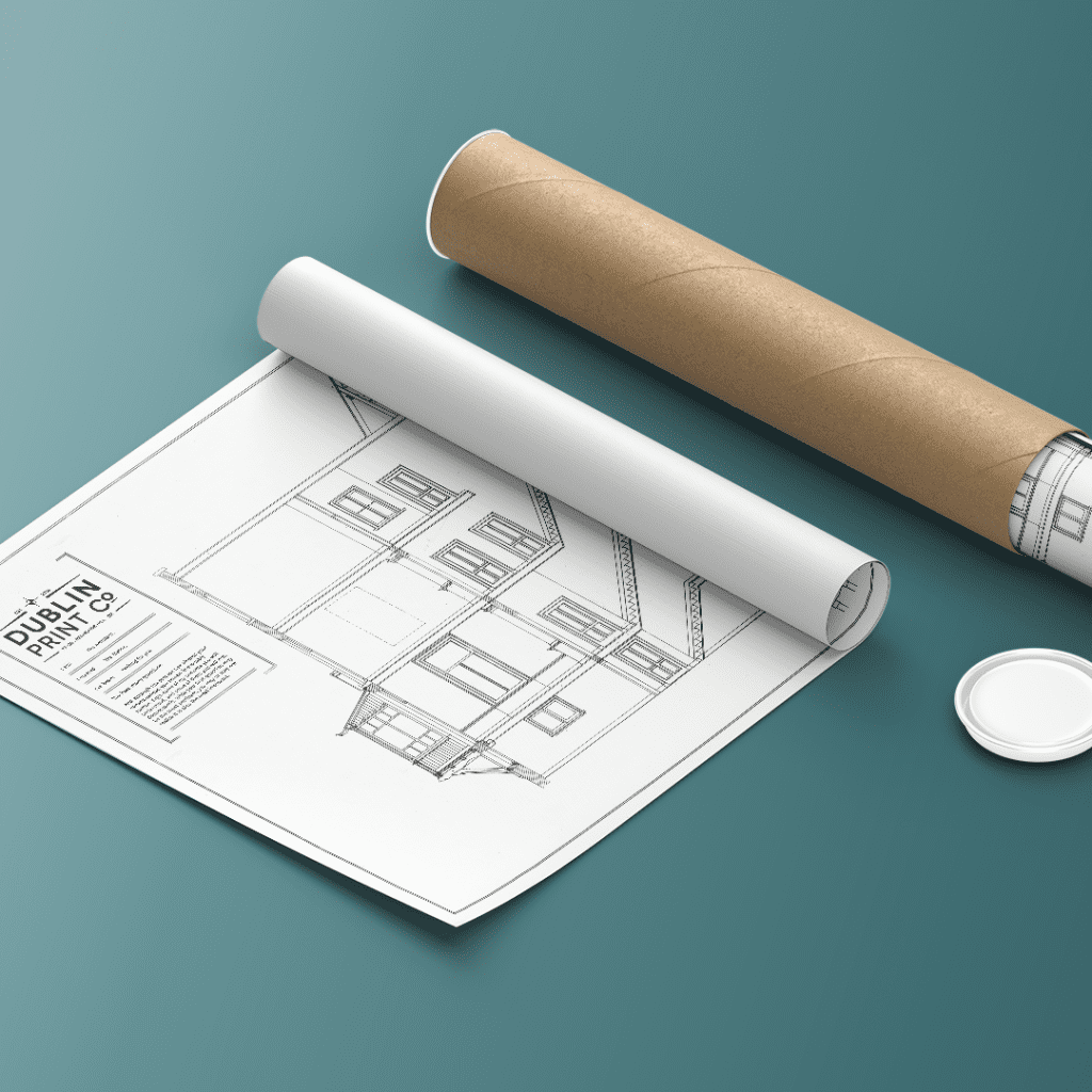 Architectural plans with postal tube on A2 100gsm matt paper